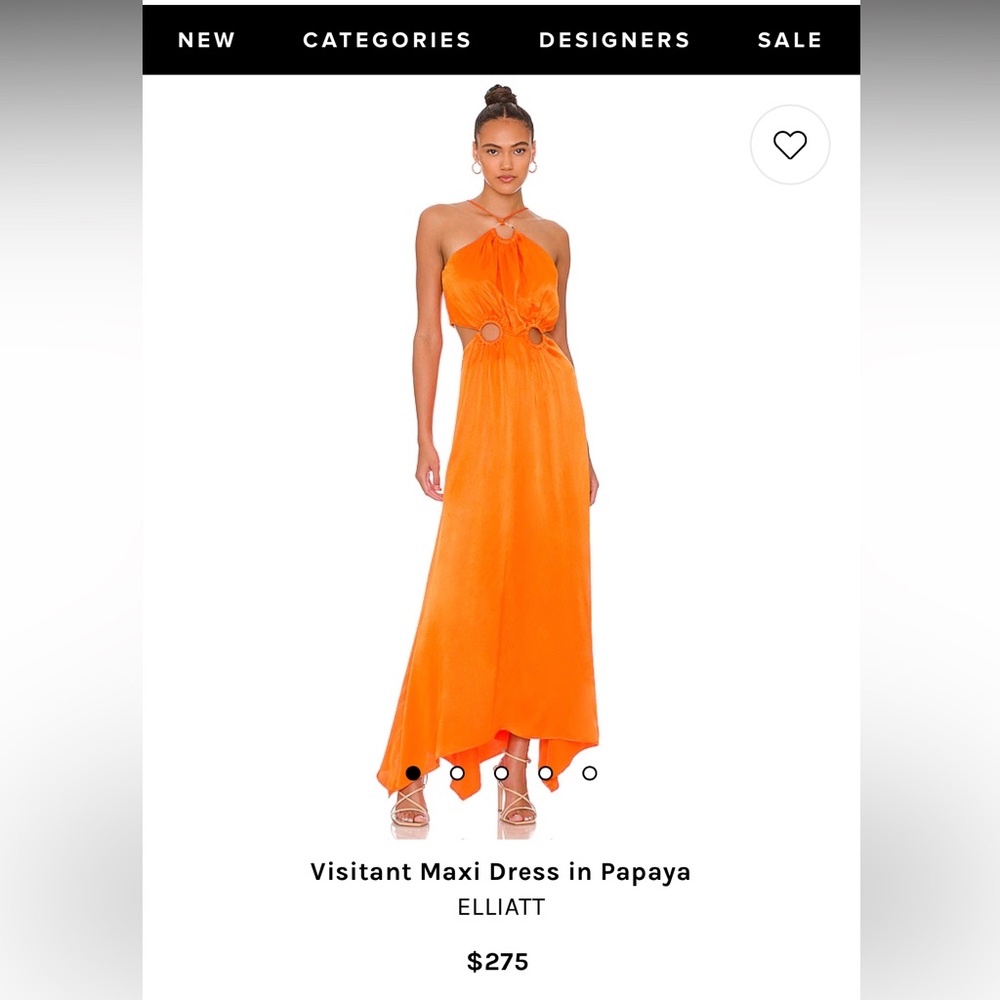 Elliatt visitant maxi dress in papaya.